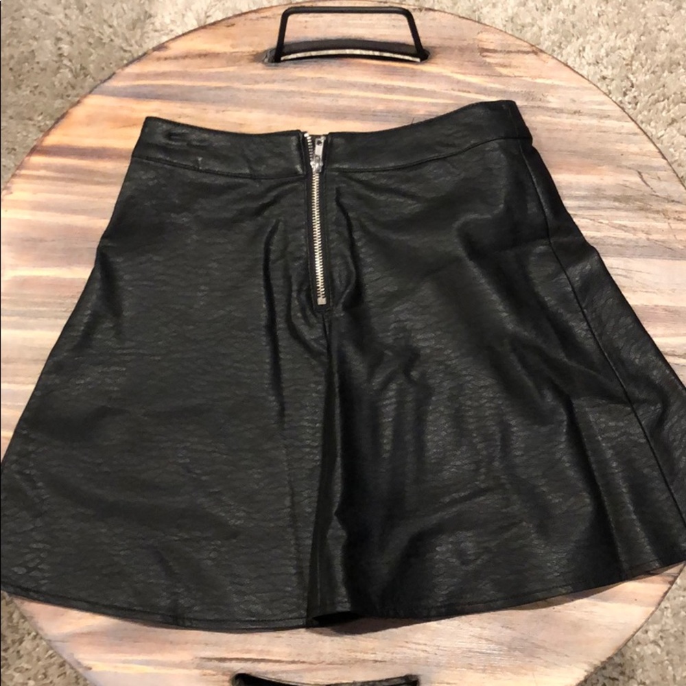 Leather mini skirt